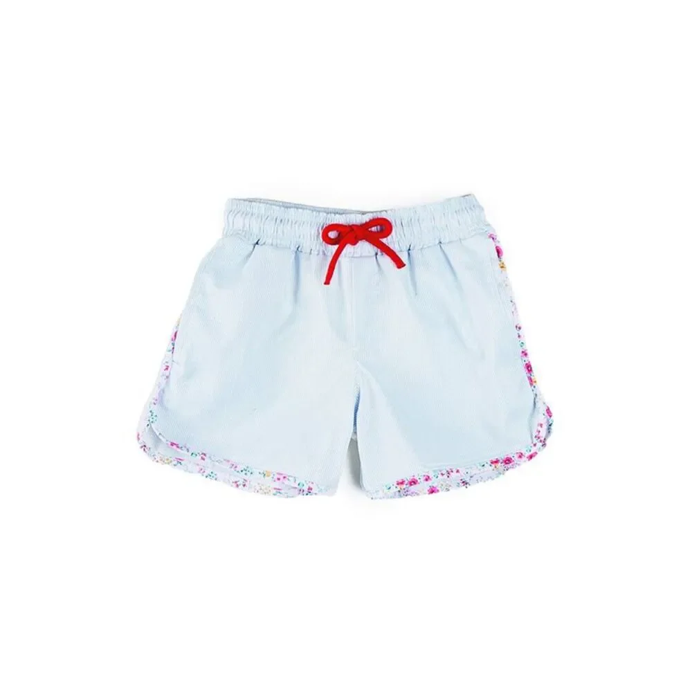 Pepa London Girls Striped Contrast Trim Swim Short